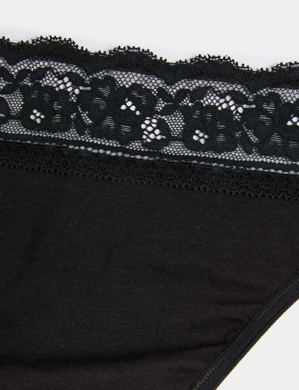 5pk Cotton Lycra® High Leg & Lace Knickers