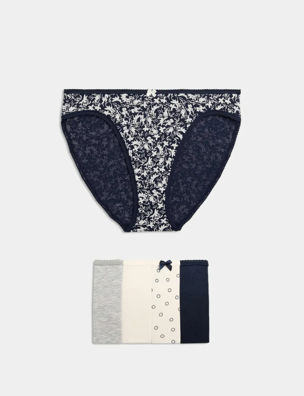 5pk Cotton Lycra™ High Leg Knickers