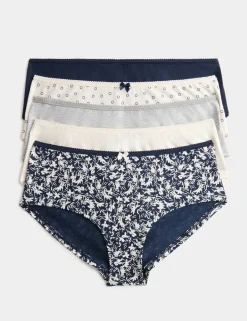 5pk Cotton Lycra™ Printed Low Rise Shorts