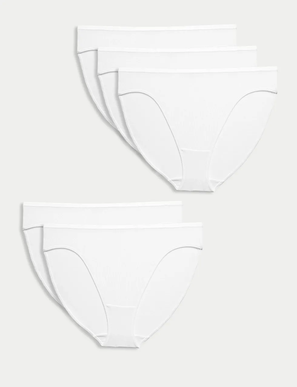 5pk Cotton Modal High Leg Knickers