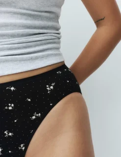 5pk Cotton Modal High Waisted High Leg Knickers