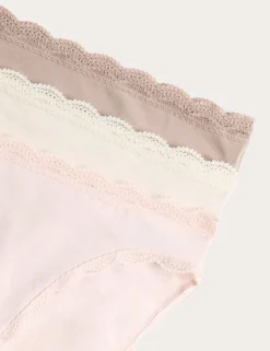 3pk Cotton Rich High Leg Knickers