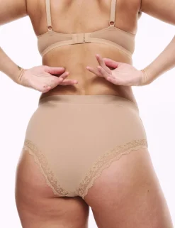 3pk Cotton Rich Lace Brazilian Stoma Knickers