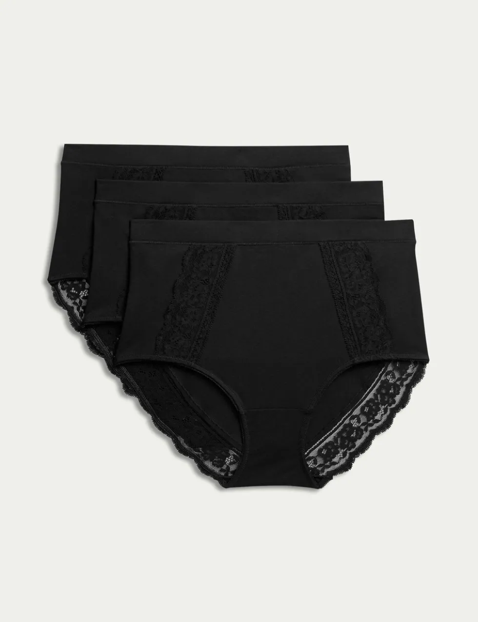 3pk Cotton Rich Lace Full Brief Stoma Knickers