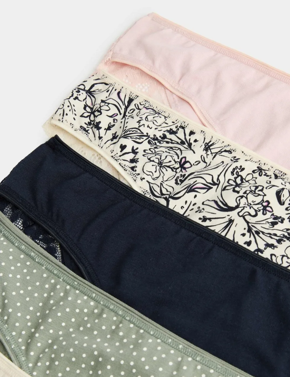 5pk Cotton Rich Printed Brazilian Knickers