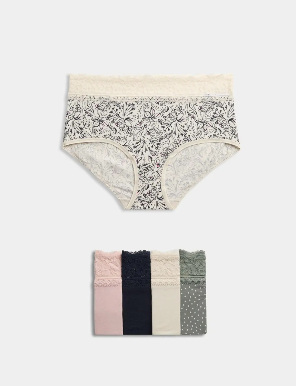 5pk Cotton Rich Printed High Rise Shorts