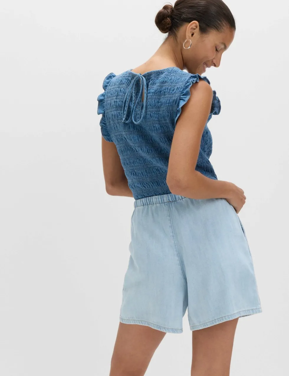 2pk Cotton Rich Pull On Denim Shorts