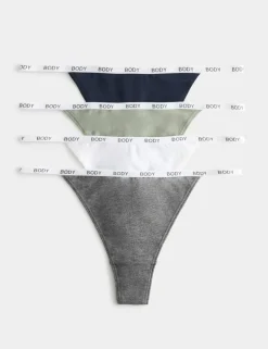 4pk Cotton Rich Tanga Thongs