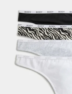 4pk Cotton Rich Thongs