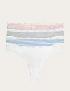 4pk Cotton Rich Thongs