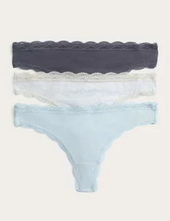 3pk Cotton Rich Thongs