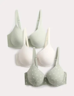 3pk Cotton Rich Wired T-Shirt Bras A-E