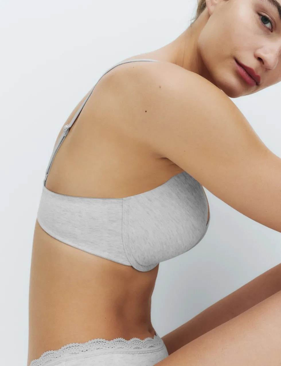 3pk Cotton Wired Push-Up Bras A-E