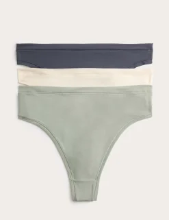 3pk Flexifit™ Modal High Waisted Thongs