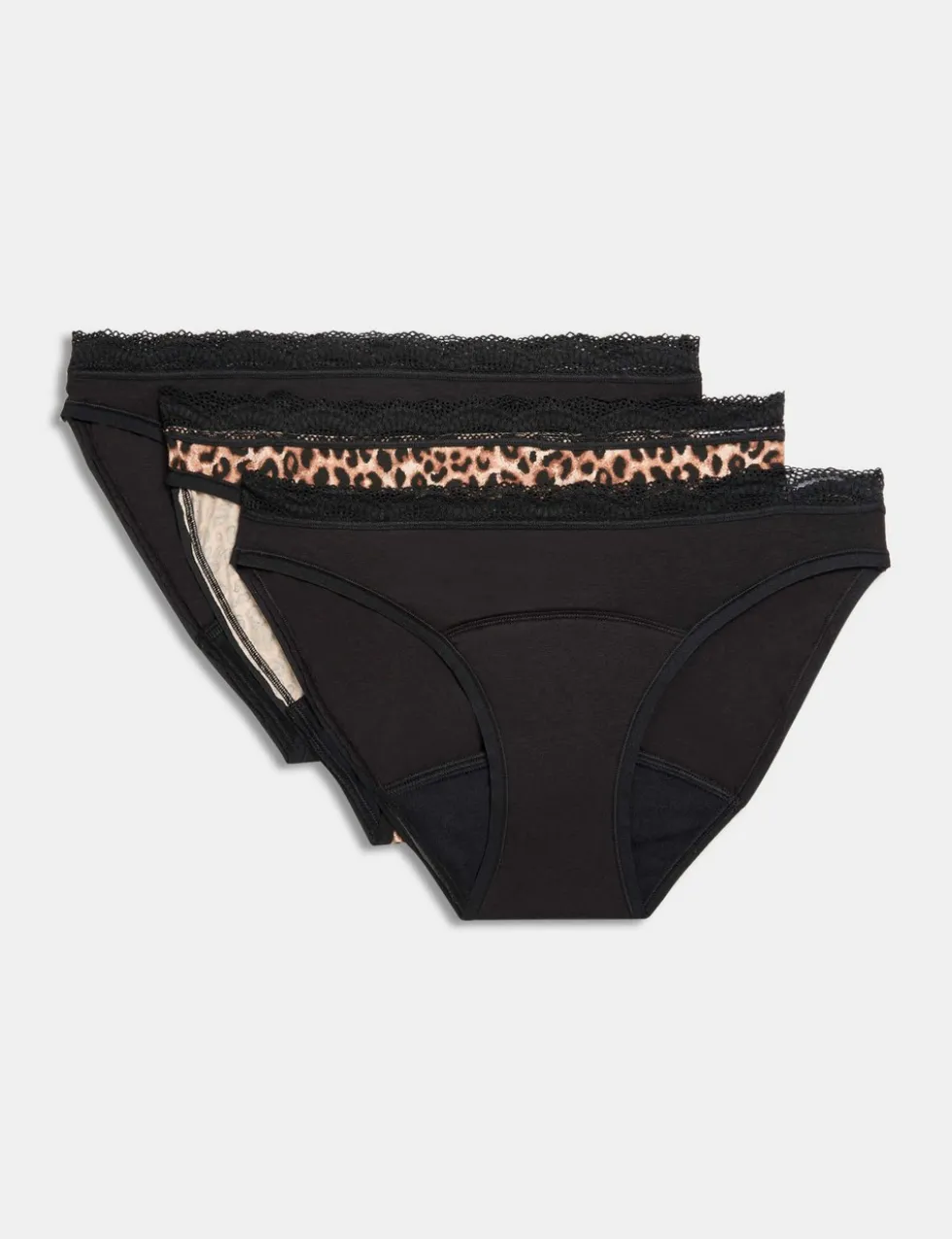 3pk Heavy Absorbency Period Bikini Knickers