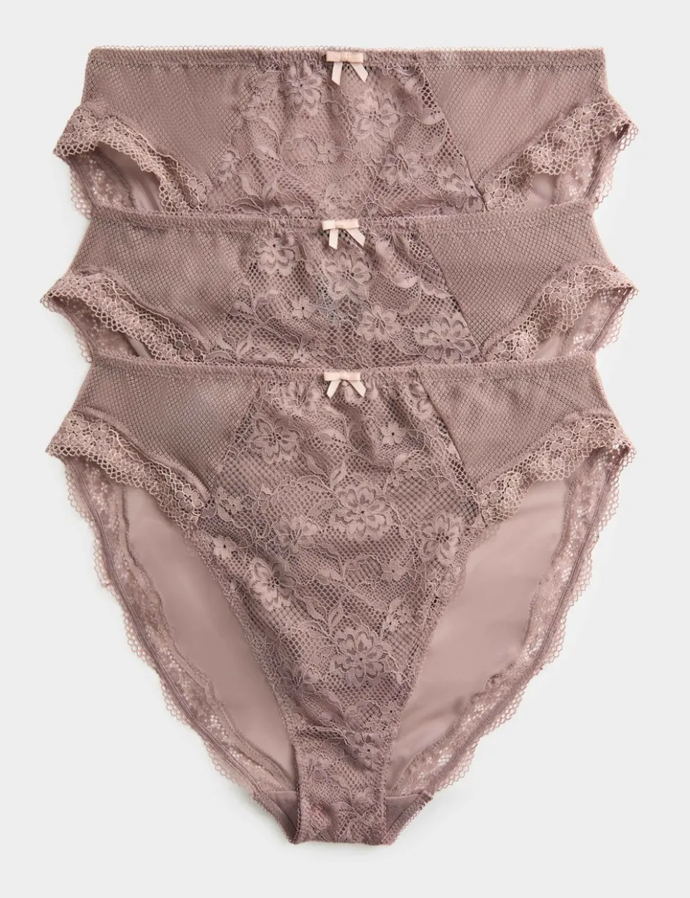 3pk Jasmine Lace High Waisted High Leg Knickers