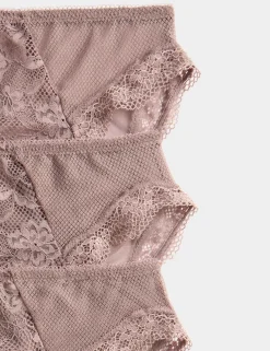 3pk Jasmine Lace High Waisted High Leg Knickers
