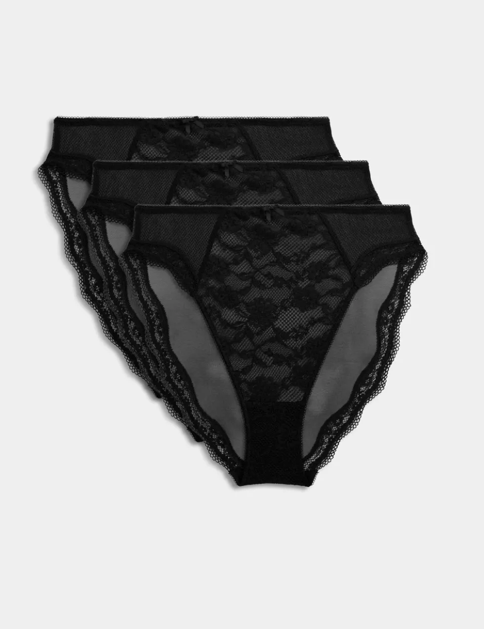 3pk Jasmine Lace High Waisted High Leg Knickers
