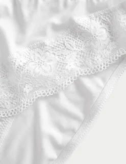 3pk Lace Trim High Leg Knickers