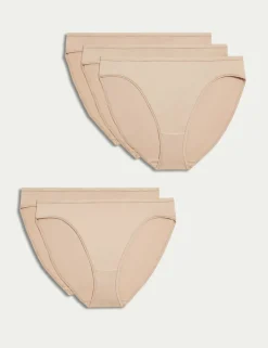 5pk Microfibre High Leg Knickers