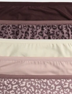 5pk Microfibre High Leg Knickers