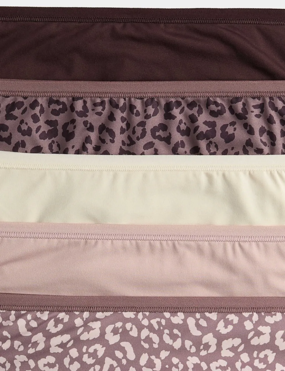 5pk Microfibre High Leg Knickers