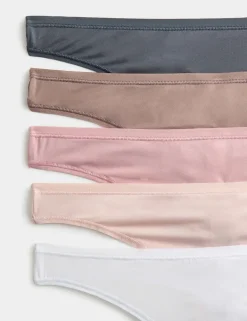 5pk Microfibre Low Rise Thongs