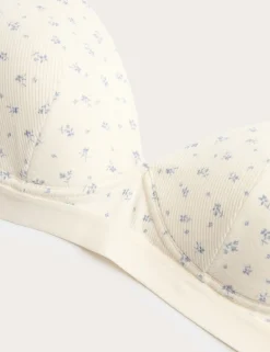 2pk Non Wired Cotton Rich Ribbed First Bras AA-D
