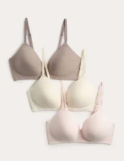 3pk Non Wired T-Shirt Bras A-E