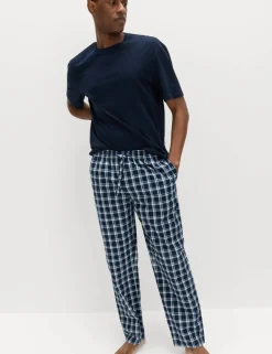 2pk Pure Cotton Checked Pyjama Bottoms