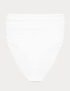 5pk Pure Cotton High Leg Knickers