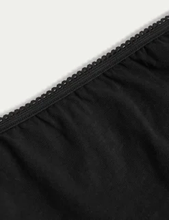 5pk Pure Cotton High Leg Knickers