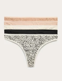 5pk Pure Cotton Thongs