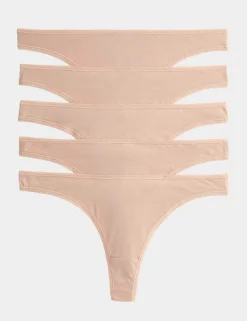 5pk Pure Cotton Thongs