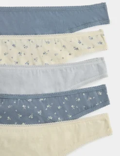 5pk Pure Cotton Thongs