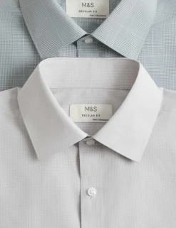 2pk Regular Fit Easy Iron Check Shirts