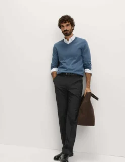 2pk Regular Fit Flat Front Trousers