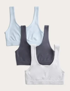 3pk Seamless Non Wired Crop Tops