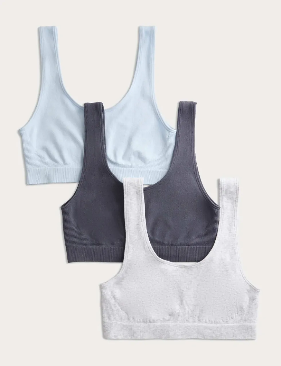 3pk Seamless Non Wired Crop Tops