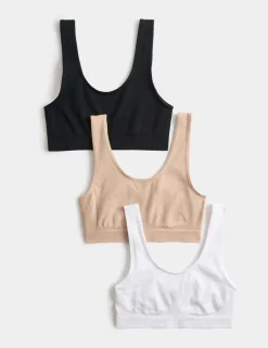 3pk Seamless Non Wired Crop Tops