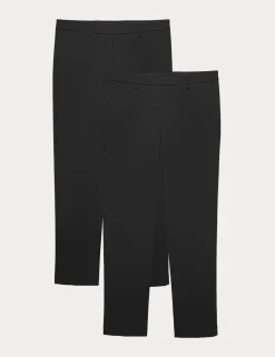 2pk Slim Fit Stretch Smart Trousers
