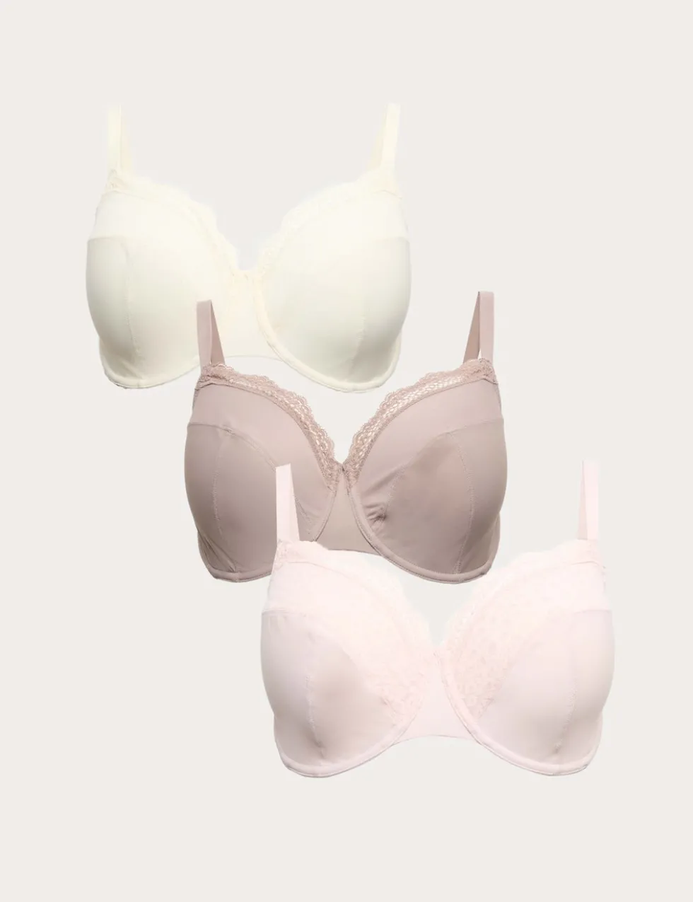 3pk Wired Full Cup Bras F-H