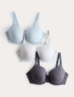 3pk Wired Full Cup T-Shirt Bras A-E