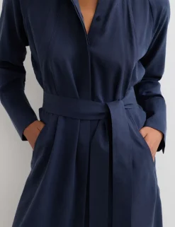 Pleat Detail Midi Dress