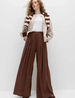 Pleat Front Palazzo Trousers