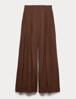 Pleat Front Palazzo Trousers