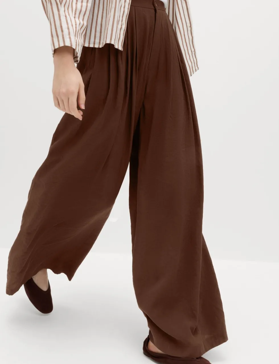 Pleat Front Palazzo Trousers