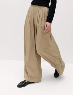 Pleat Front Palazzo Trousers
