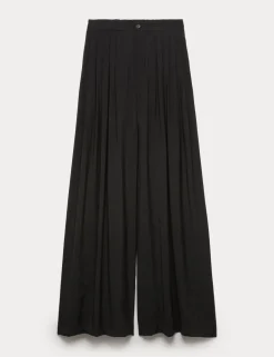 Pleat Front Palazzo Trousers