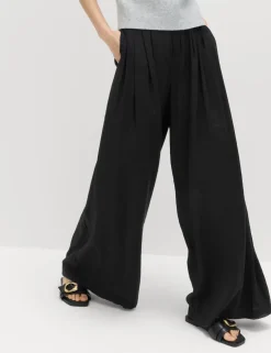 Pleat Front Palazzo Trousers